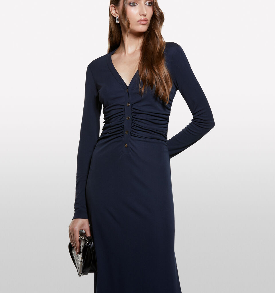 Φόρεμα μπλε σκούρο με σκίσιμο - φορέματα μακριά γυναικεία - Σκουρο Μπλε | Sisley image number 3